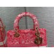 MEDIUM LADY D-LITE BAG Toile de Jouy Reverse Embroidery Pink High