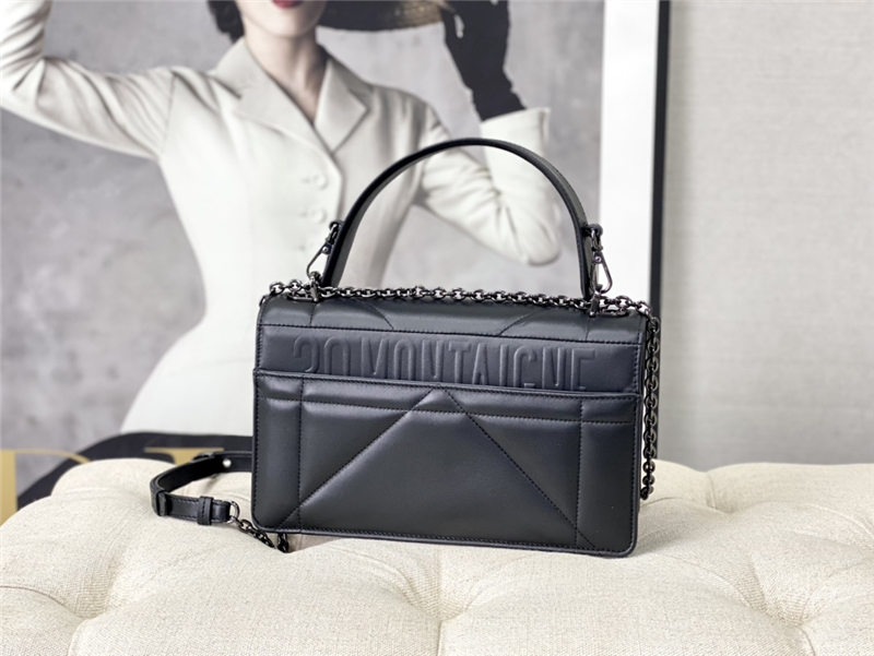 30 MONTAIGNE CHAIN BAG WITH HANDLE Maxicannage Lambskin Black High