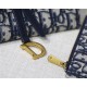 SADDLE LONG WALLET Blue Dior Oblique Jacquard High