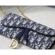 SADDLE LONG WALLET Blue Dior Oblique Jacquard High