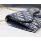 SADDLE LONG WALLET Blue Dior Oblique Jacquard High