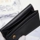 SADDLE FLAP CARD HOLDER Black Grained Calfskin High