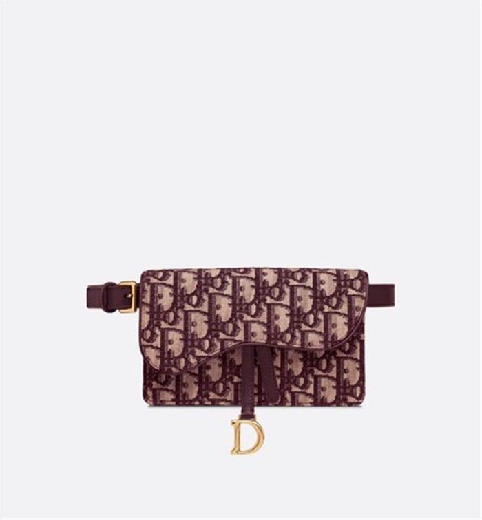 SADDLE BELT POUCH Burgundy Dior Oblique Jacquard High