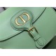 LARGE Dior BOBBY BAG Box Calfskin with Blue Dior Oblique Embroidered Strap Mint Green High