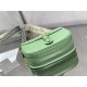 LARGE Dior BOBBY BAG Box Calfskin with Blue Dior Oblique Embroidered Strap Mint Green High