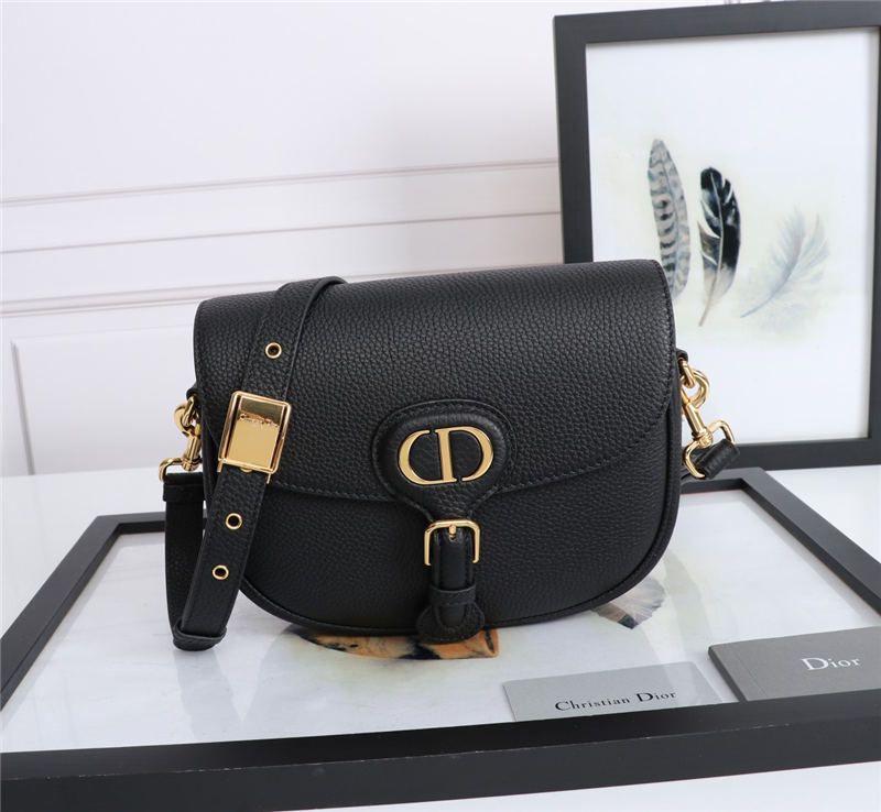 MEDIUM Dior BOBBY BAG Grained Calfskin Black High