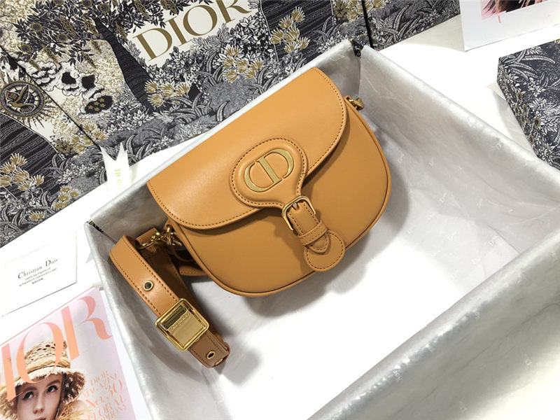 SMALL Dior BOBBY BAG Box Calfskin Cognac-Colored High