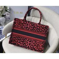 MEDIUM Dior BOOK TOTE Multicolor Mizza Embroidery Red High