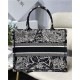 MEDIUM Dior BOOK TOTE Dior Around the World Embroidery Black and White High