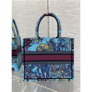 SMALL Dior BOOK TOTE Toile de Jouy Voyage Embroidery Blue High