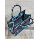 SMALL Dior BOOK TOTE Toile de Jouy Voyage Embroidery Blue High