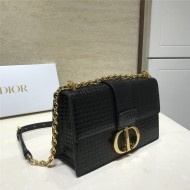 30 MONTAIGNE CHAIN BAG Microcannage Calfskin Black High