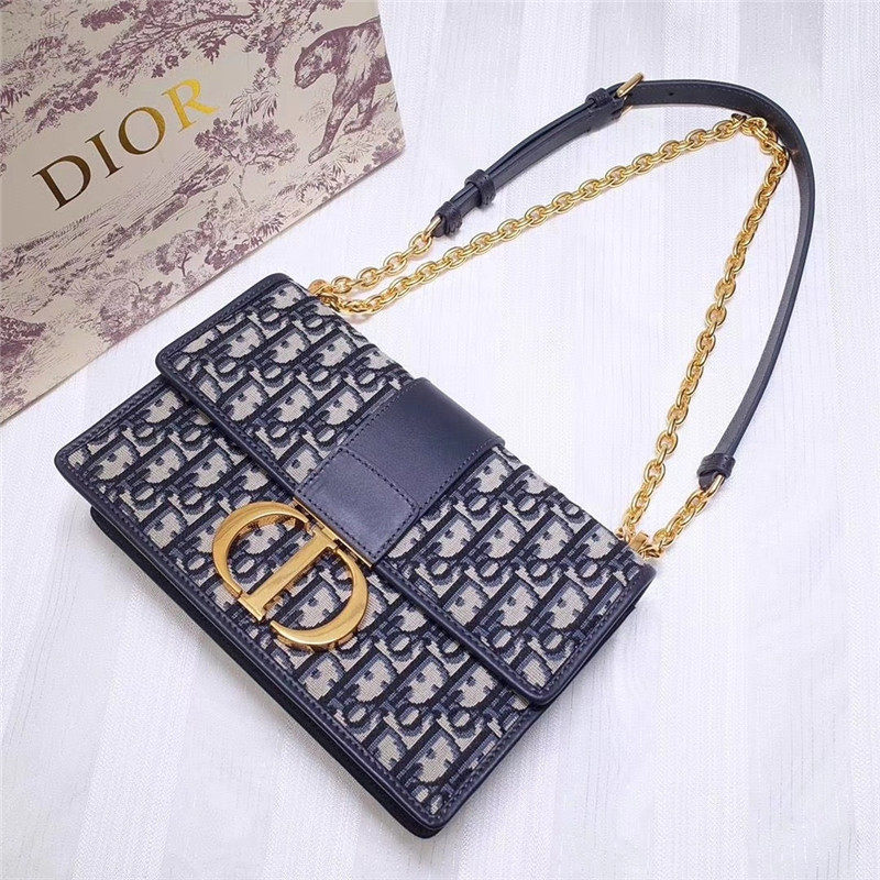 30 MONTAIGNE CHAIN BAG Dior Oblique Jacquard Blue High