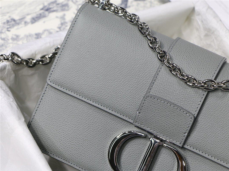 30 MONTAIGNE CHAIN BAG Grained Calfskin Gray High