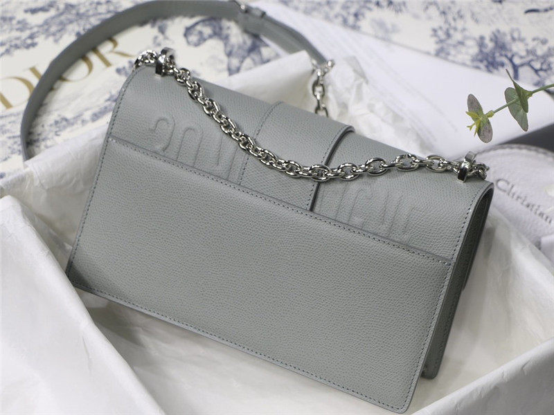 30 MONTAIGNE CHAIN BAG Grained Calfskin Gray High