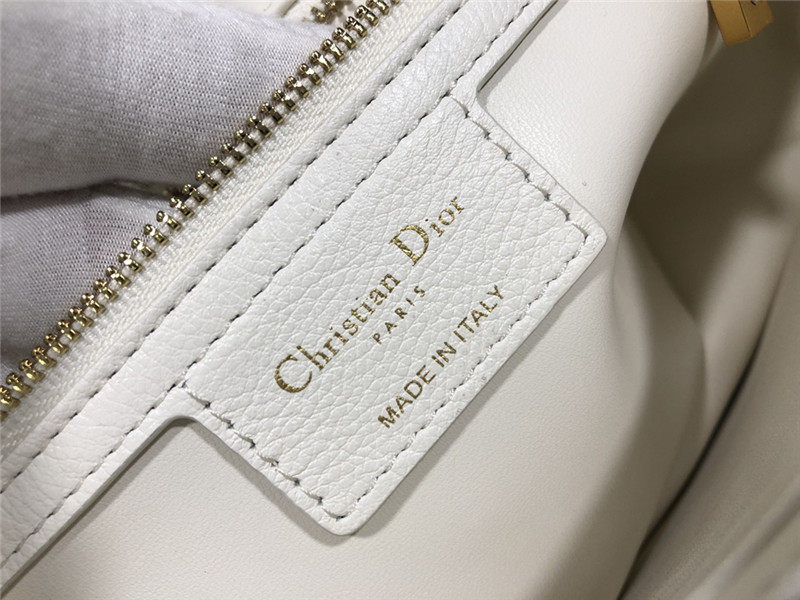 LARGE Dior CARO BAG Supple Cannage Calfskin White High