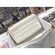 LARGE Dior CARO BAG Supple Cannage Calfskin White High