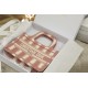 MINI Dior BOOK TOTE D-Stripes Embroidery Pink High