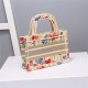 MINI Dior BOOK TOTE Multicolor Dior Hibiscus Embroidery Beige High