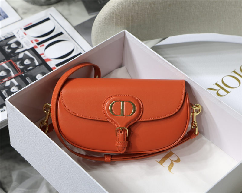 Dior BOBBY EAST-WEST BAG Box Calfskin Orange High