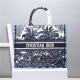 LARGE Dior BOOK TOTE Dior Palms Embroidery Blue High