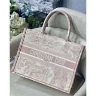 MEDIUM Dior BOOK TOTE Toile de Jouy Embroidery Pink High