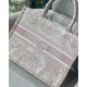 MEDIUM Dior BOOK TOTE Toile de Jouy Embroidery Pink High