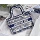 MINI Dior BOOK TOTE Toile de Jouy Embroidery Blue High