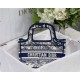 MINI Dior BOOK TOTE Toile de Jouy Embroidery Blue High