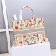 MEDIUM Dior BOOK TOTE Multicolor Dior Hibiscus Embroidery Beige High