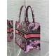 SMALL Dior BOOK TOTE Toile de Jouy Voyage Embroidery Pink High