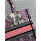 SMALL Dior BOOK TOTE Toile de Jouy Voyage Embroidery Pink High