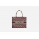 MEDIUM Dior BOOK TOTE Dior Oblique Embroidery Burgundy High