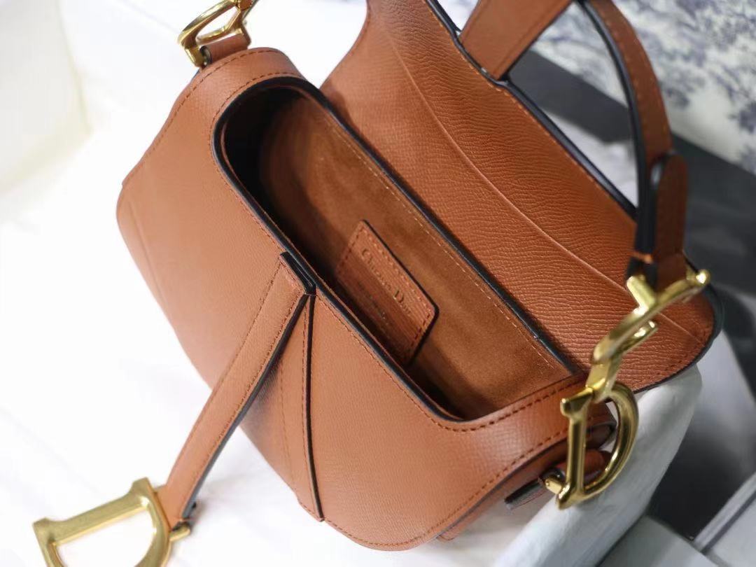 Mini SADDLE BAG Caramel Grained Calfskin High