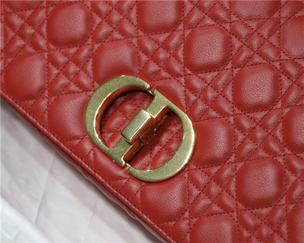 Dior LARGE CARO BAG Calfskin Red mid