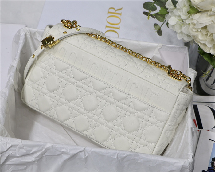 Dior LARGE CARO BAG Calfskin White mid