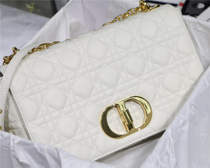 Dior LARGE CARO BAG Calfskin White mid