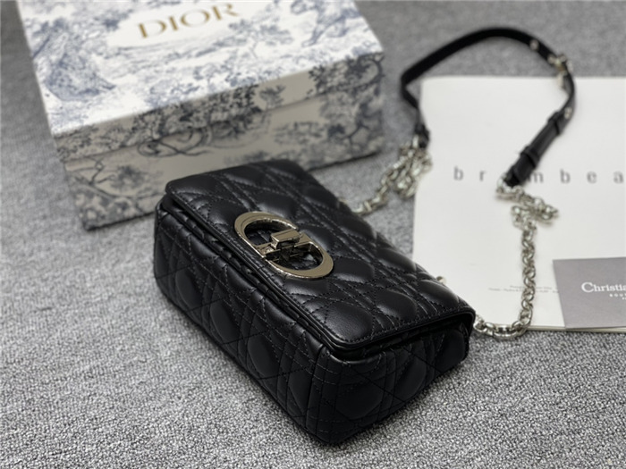 Dior SMALL CARO BAG Calfskin Black mid