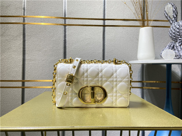 Dior SMALL CARO BAG Calfskin White mid