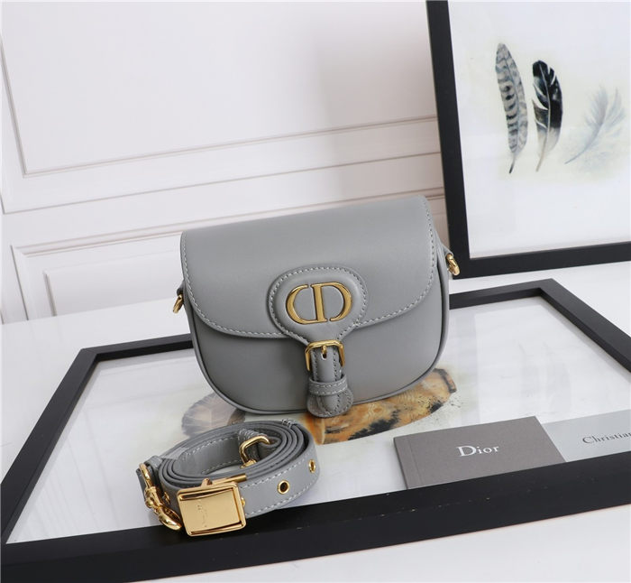 SMALL Dior BOBBY BAG Grey Box Calfskin mid