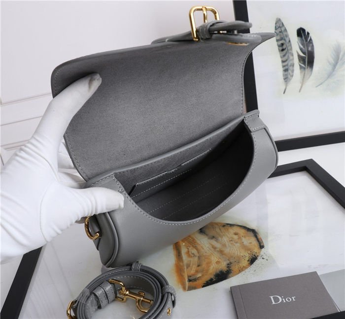 MEDIUM Dior BOBBY BAG Grey Box Calfskin mid