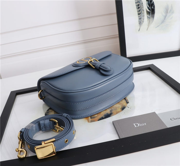 MEDIUM Dior BOBBY BAG Denim Blue Box Calfskin mid