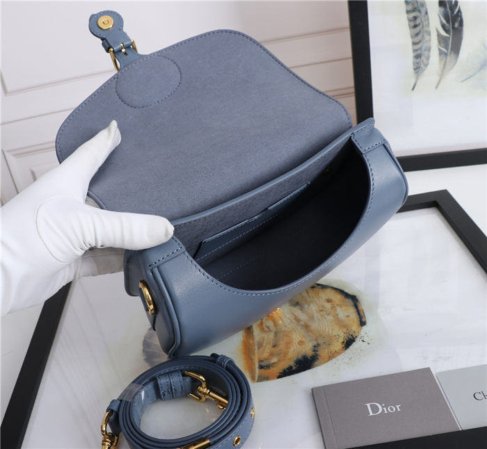 MEDIUM Dior BOBBY BAG Denim Blue Box Calfskin mid