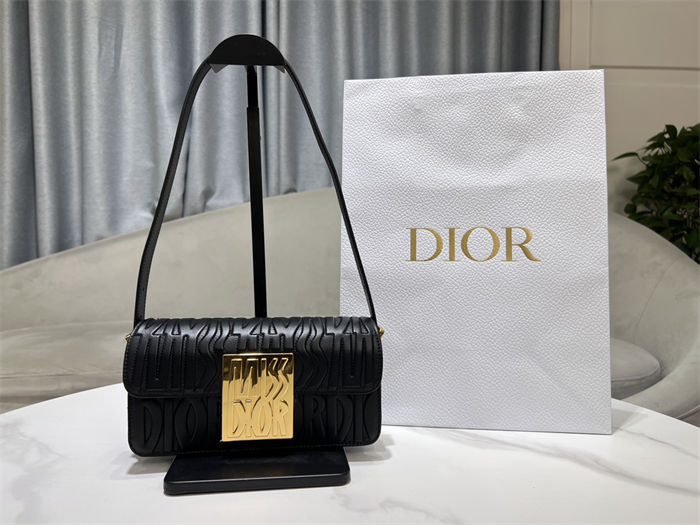 MISS DIOR FLAP BAG Quilted Miss Dior Allover Calfskin Black High