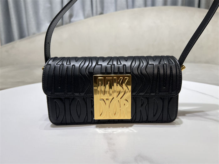 MISS DIOR FLAP BAG Quilted Miss Dior Allover Calfskin Black High