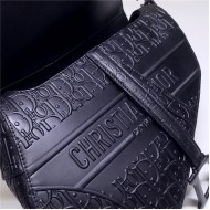 SADDLE BAG Calfskin Embossed Black High