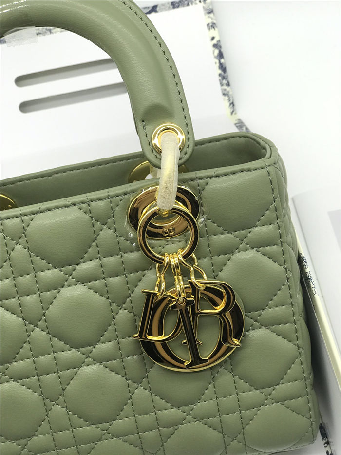 SMALL LADY Dior MY ABCDior BAG Cannage Lambskin Green Mid