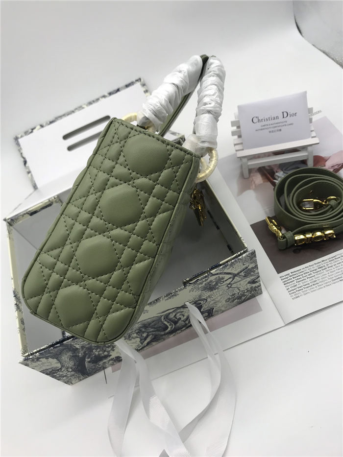 SMALL LADY Dior MY ABCDior BAG Cannage Lambskin Green Mid