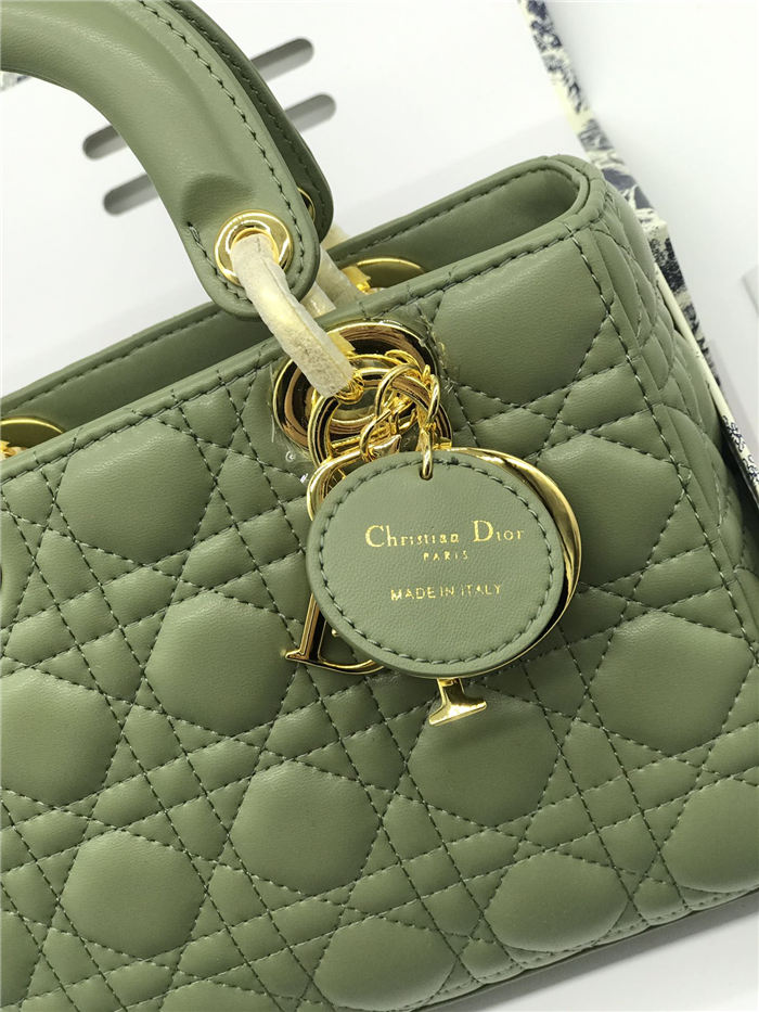 SMALL LADY Dior MY ABCDior BAG Cannage Lambskin Green Mid