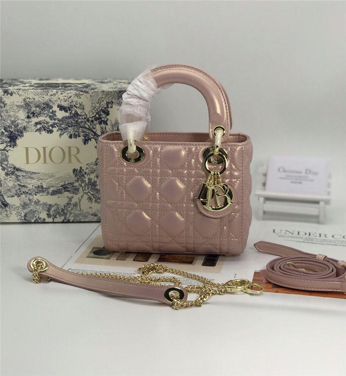 MINI LADY Dior BAG Pink Cannage Lambskin Gold Hardware mid